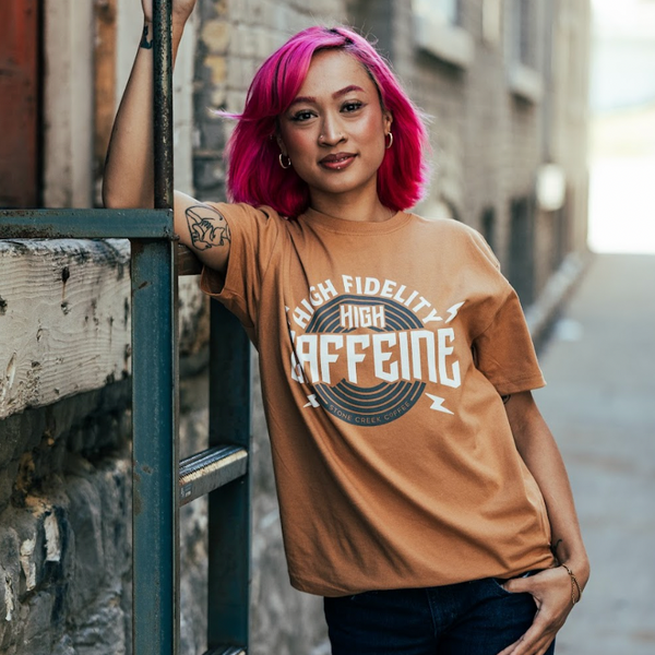 HIGH FIDELITY, HIGH CAFFEINE TEE