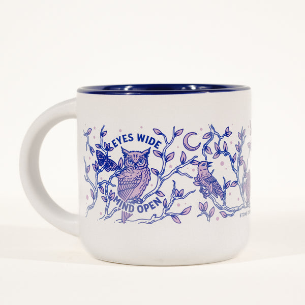 NEVER STOP LEARNING OWL MUG