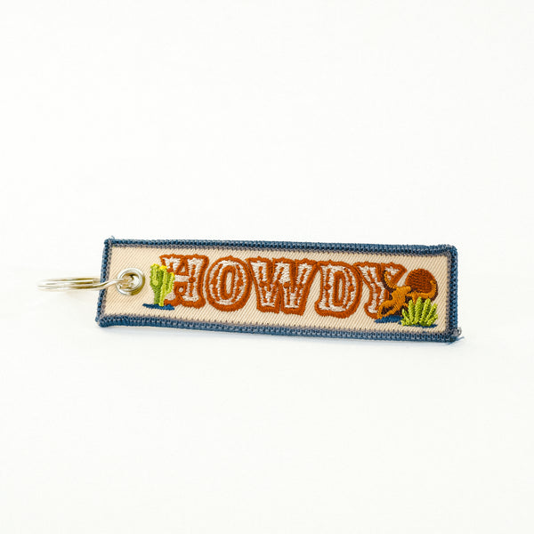HOWDY EMBROIDERED KEYCHAIN