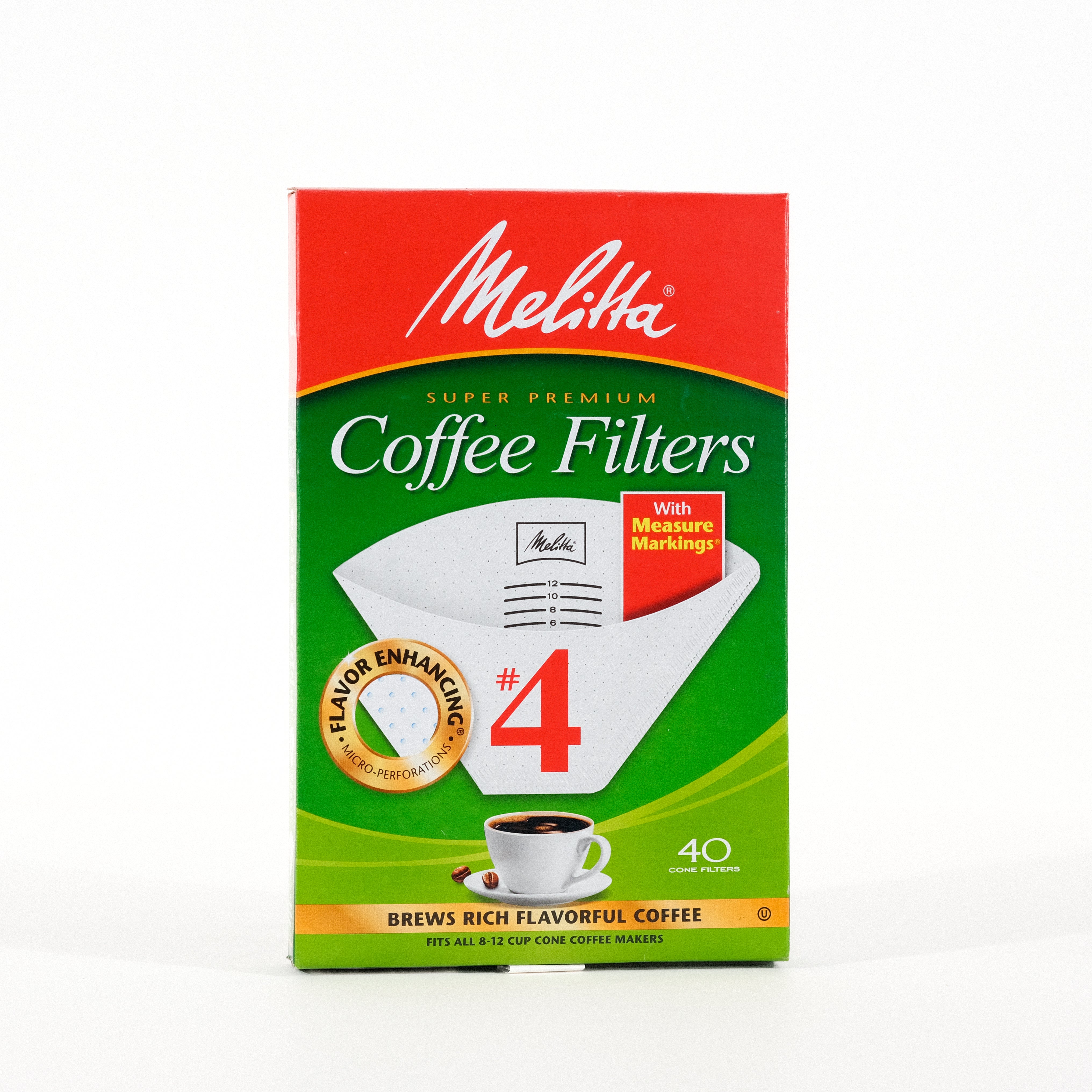 100 Count Unbleached #4 Cone Coffee Filters - 8-12 Cup Natural Brown Paper Filters