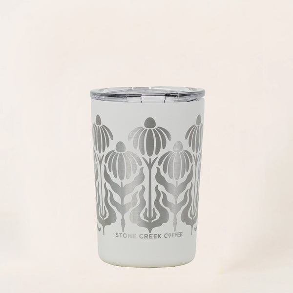 12 oz FLORAL WHITE WELLY CAMP MUG