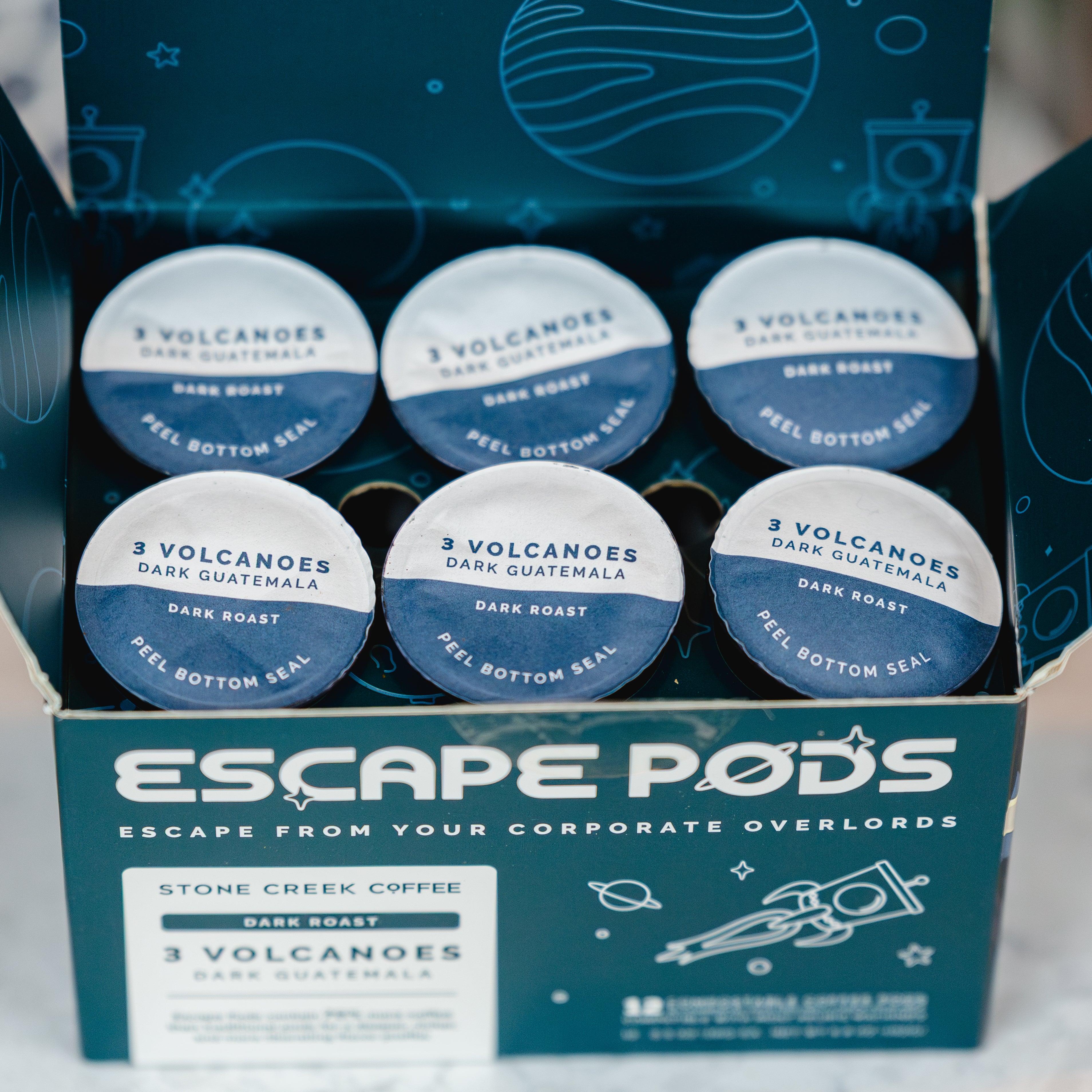 3 VOLCANOES DARK GUATEMALA ESCAPE PODS | Coffee Brewing Gear