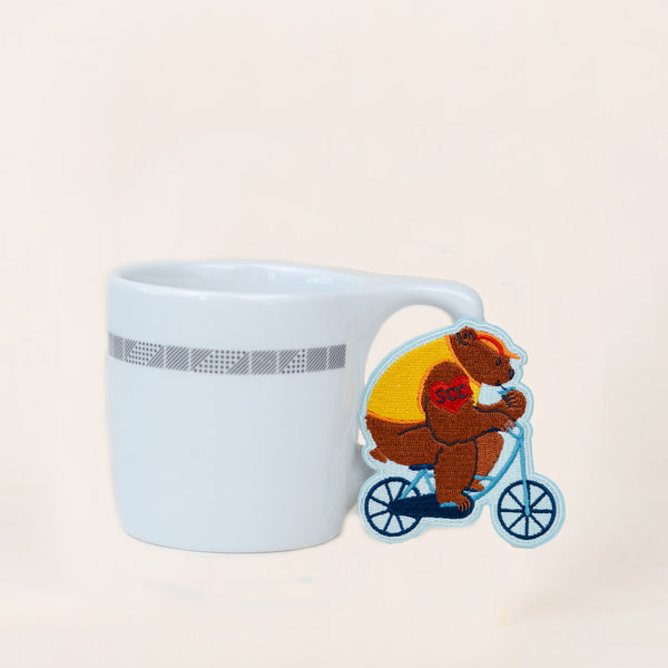 BIKING BEAR IRON ON PATCH