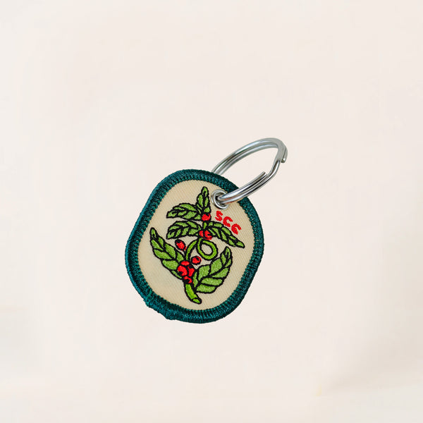 COFFEE PLANT EMBROIDERED KEYCHAIN