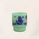 SCAREDY CAT MILK GLASS MUG
