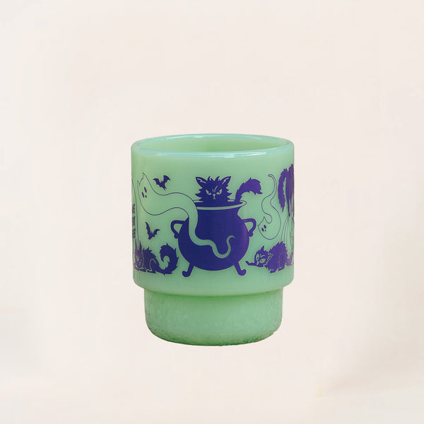 SCAREDY CAT MILK GLASS MUG
