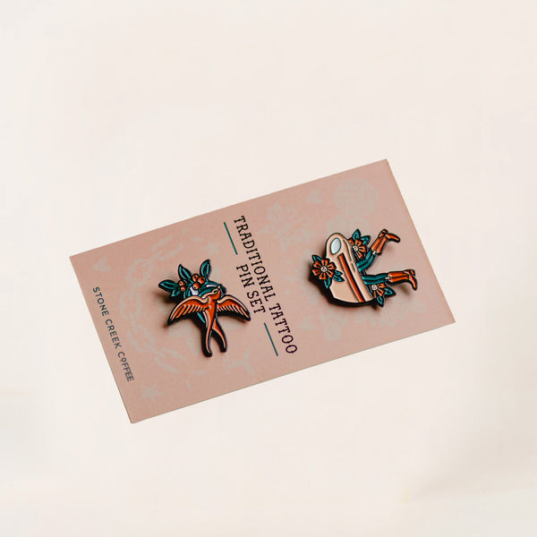 TRADITIONAL TATTOO ENAMEL PIN SET