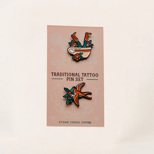 TRADITIONAL TATTOO ENAMEL PIN SET