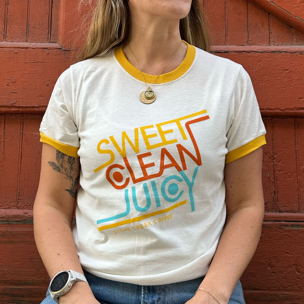 SWEET, CLEAN, & JUICY RINGER TEE