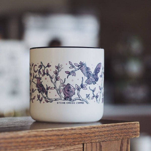 NEVER STOP LEARNING OWL MUG