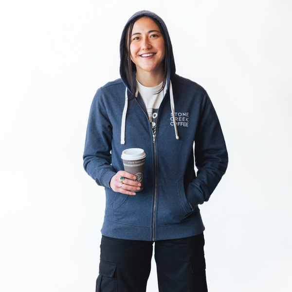 COFFEE LINE ZIP-UP HOODIE
