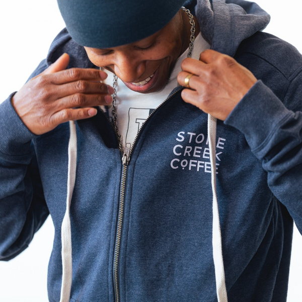 COFFEE LINE ZIP-UP HOODIE