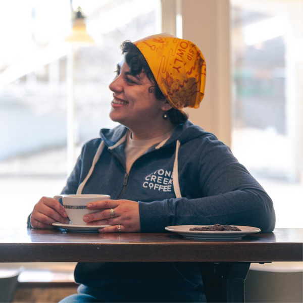 COFFEE LINE ZIP-UP HOODIE