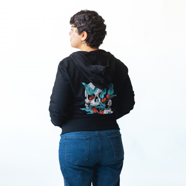 HALF HUMAN HALF COFFEE ZIP-UP HOODIE