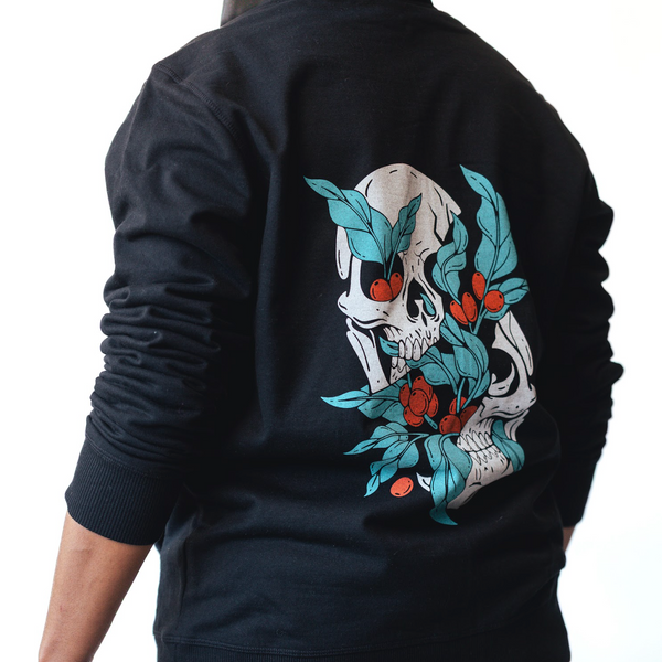 HALF HUMAN HALF COFFEE ZIP-UP HOODIE