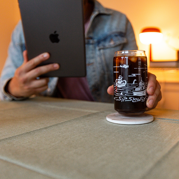 SIP SLOWLY CAN GLASS