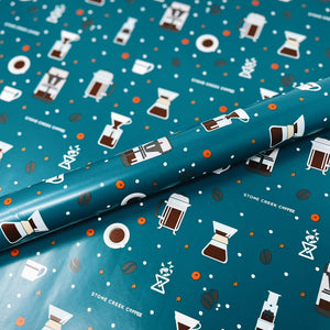 Wrapping paper tube on wrapping paper