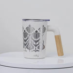 12 oz FLORAL WHITE WELLY CAMP MUG