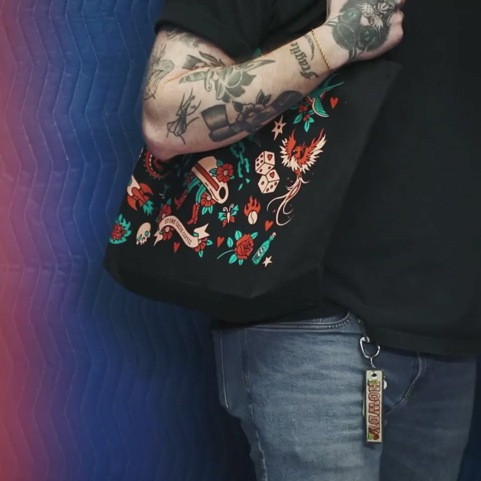 TRADITIONAL TATTOO TOTE BAG | Reusable Canvas Coffee Tote Bag