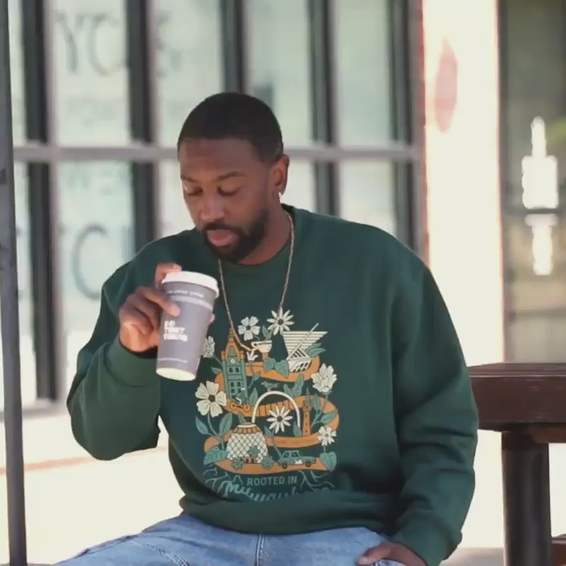 ROOTED IN MILWAUKEE CREWNECK SWEATSHIRT | Local Coffee Apparel
